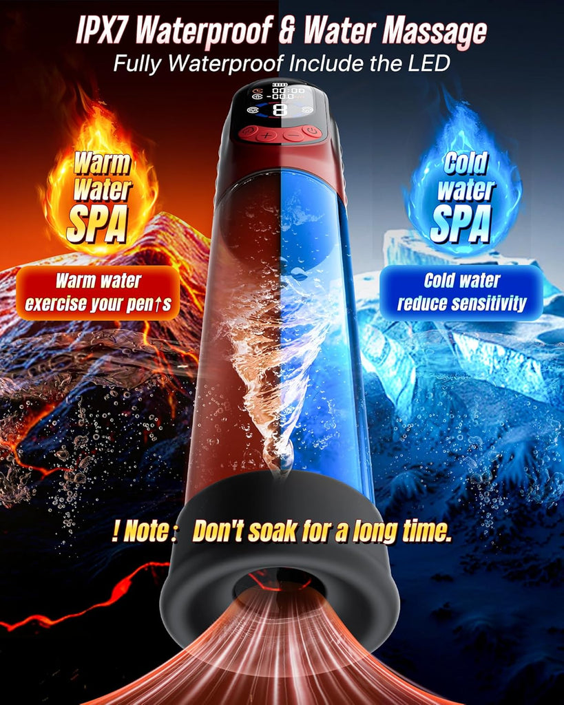 4-in-1 Penis Pump Sex Toy for Men Masturbator, App-Controlled Manual & Automatic Electric Vacuum Pump with 4 Training Modes & 8 Suction Levels, Penis Pump with 6 Penis Rings