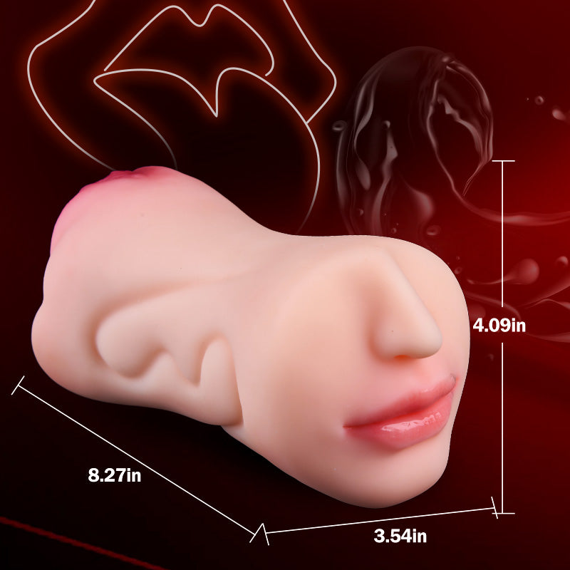 2 in 1 3D Textured Clitoris Oral Pocket Pussy 1.76 lbs