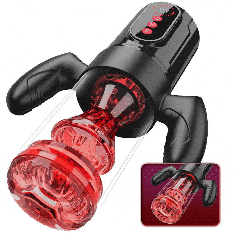 Wine & Beauty Handle Design 9 Thrusting & Rotating 9 Suction Adult Toys Mens Masturbator