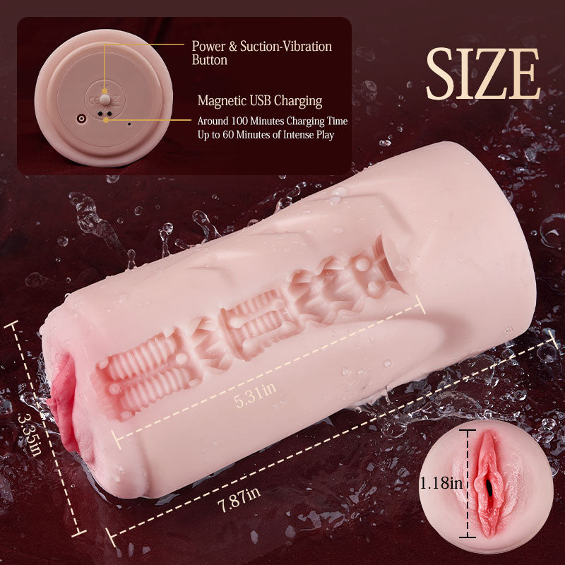 Vacuum Momoka 5 Suction 5 Vibration Realistic Vaginal Electric Masturbator