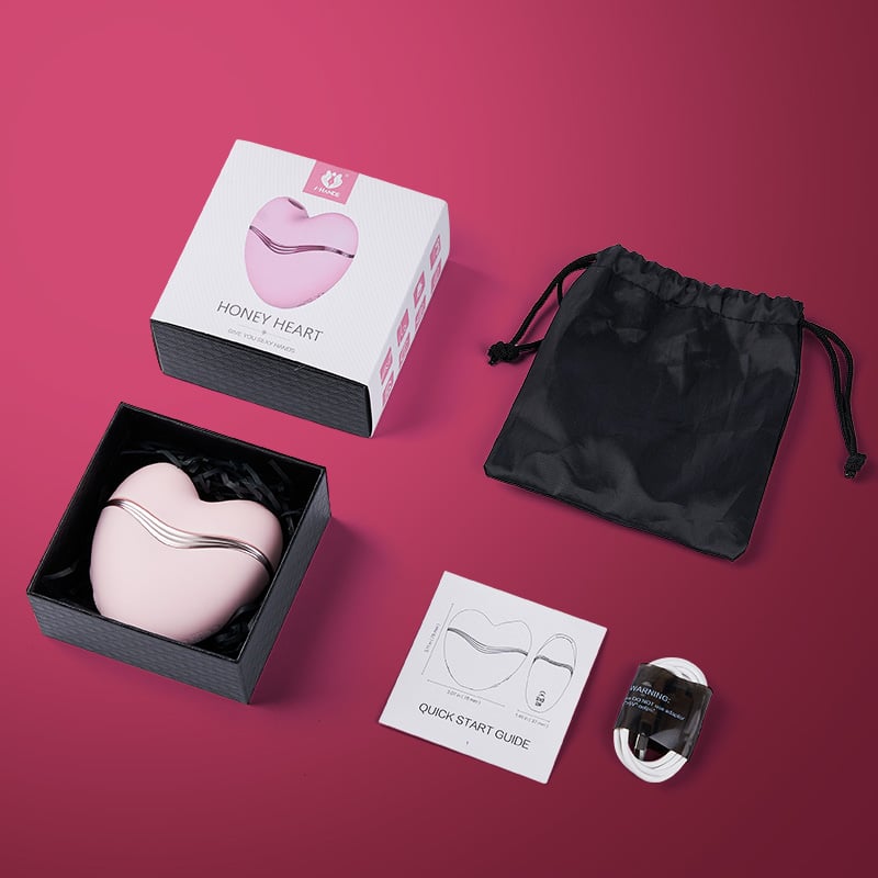 Cutie Heart Clitoral Suction Vibrator with Flapping & Sucking Exchangable