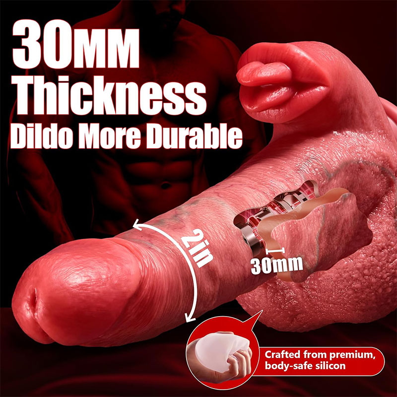 Licking Pro 9.45 In Dual-Tongue Lick Upgrade Dildo Lifelike Thrusting Vibrating Heating Vibrator