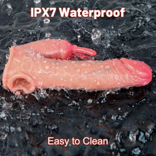 Load image into Gallery viewer, Penis Enlarger Vibrator – Lifelike Penis Sleeve with Rabbit &amp; Dual Motors