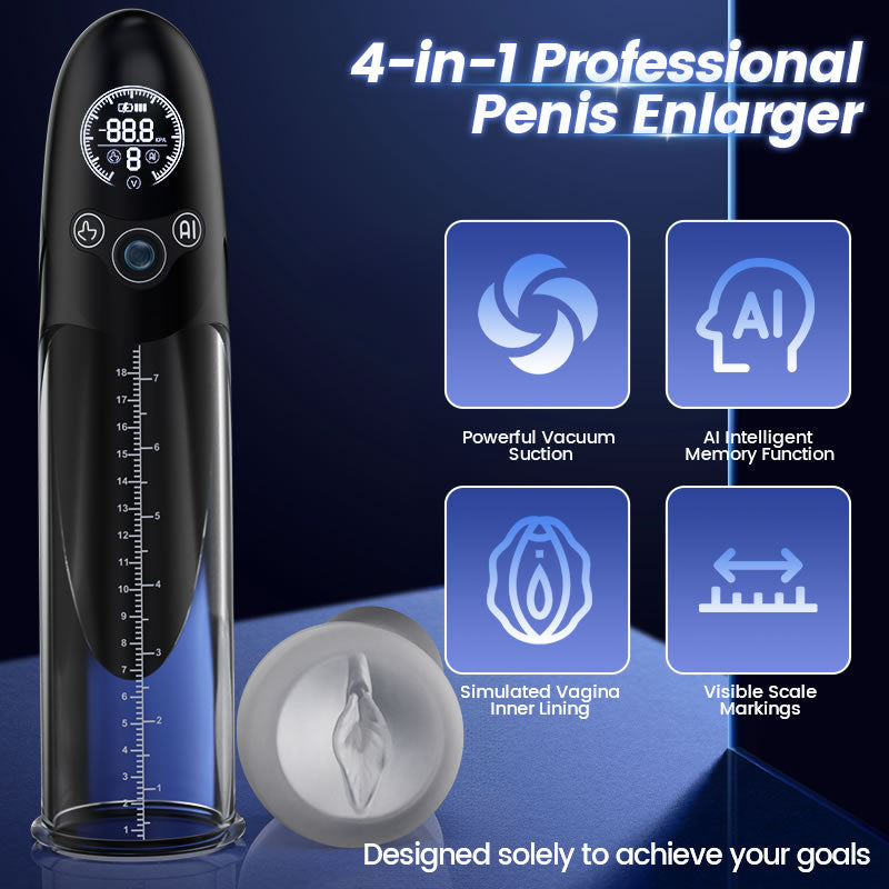 BathFun - Professional Penis Pump Powerful Vacuum Fully Waterproof Intelligent Training Function