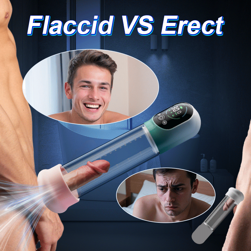 Electric Penis Pump with mini Pocket Pussy 2 in 1 Vacuum Pump for ED Treatment with 5 Suction Modes