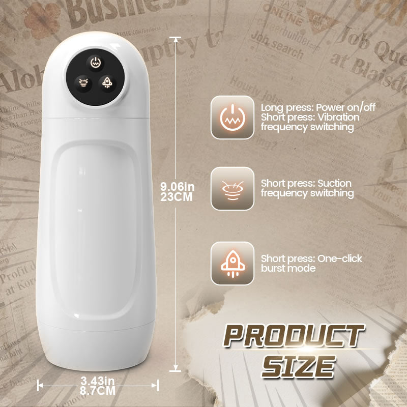 Baymax 10 Suction Vibrations One-button Activation APP-controlled Multi-point Massage Male Masturbator