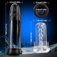 Load image into Gallery viewer, BathFun Pro - AI Pressure-Controlled 9 Vacuum Training LCD Real-Time Pressure Display 58dB Penis Pump