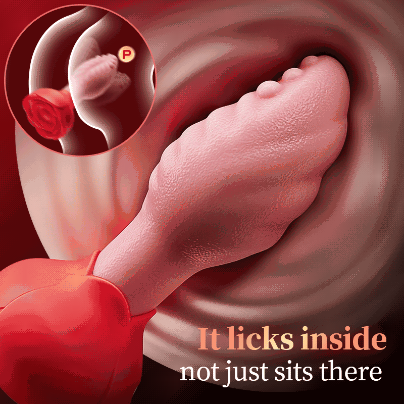 Sera - Tongue-Shaped 360° Rotating Anal Plug with Rose Base for Women & Men