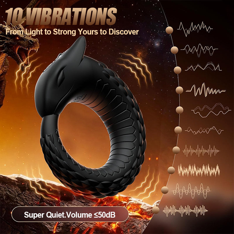 Dragon Thunder – 10 Vibration Cock Ring Long Lasting Silicone Toy