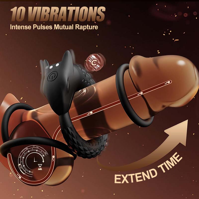 Dragon Thunder – 10 Vibration Cock Ring Long Lasting Silicone Toy