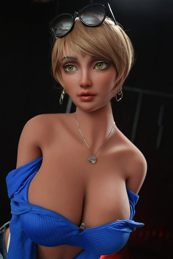 US Stock - 158cm Nataly #479 Silicone Head TPE Body BBW Sex Doll ROS Head Movable Jaw Adult Love Doll Jelly Breasts