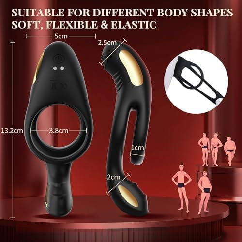 4 in 1 Vibrating Double  Cock Ring with 10 Vibrating Modes