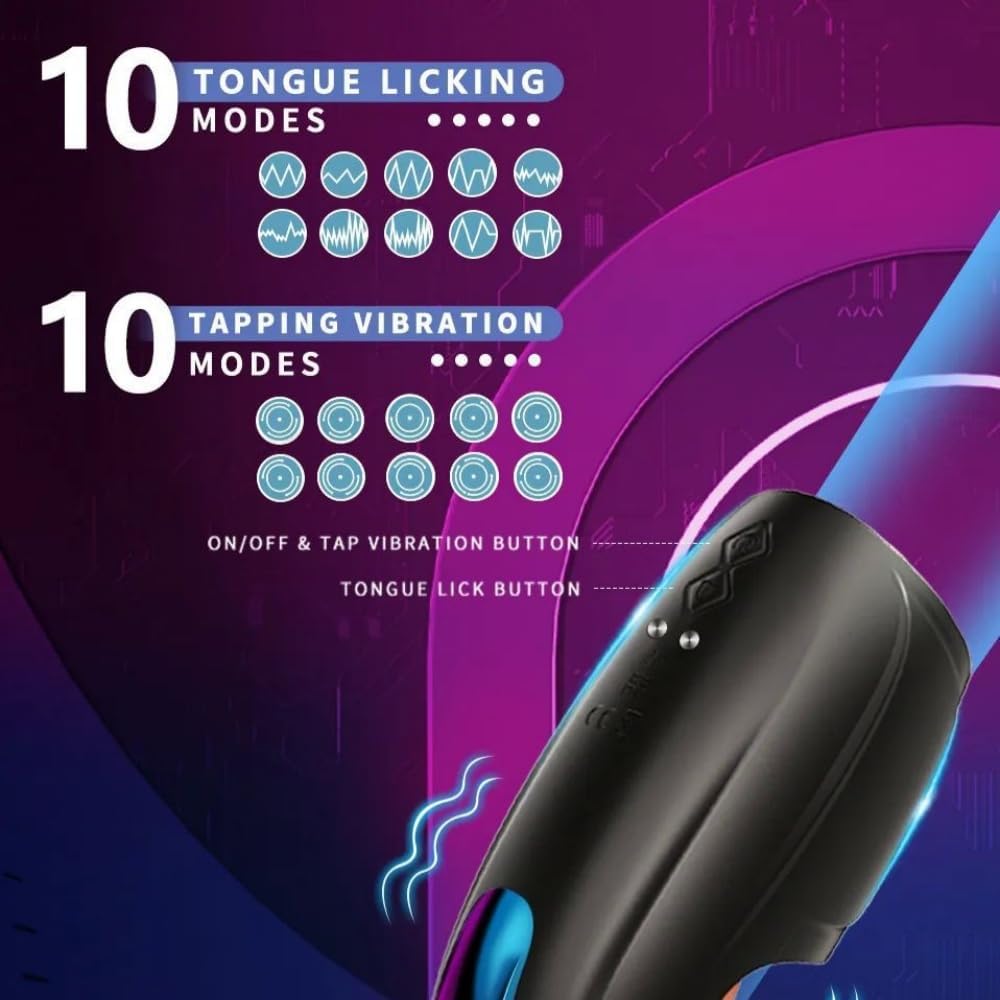 10 Vibrating Tongue Patterns Dual Action Penis Training Vibrator