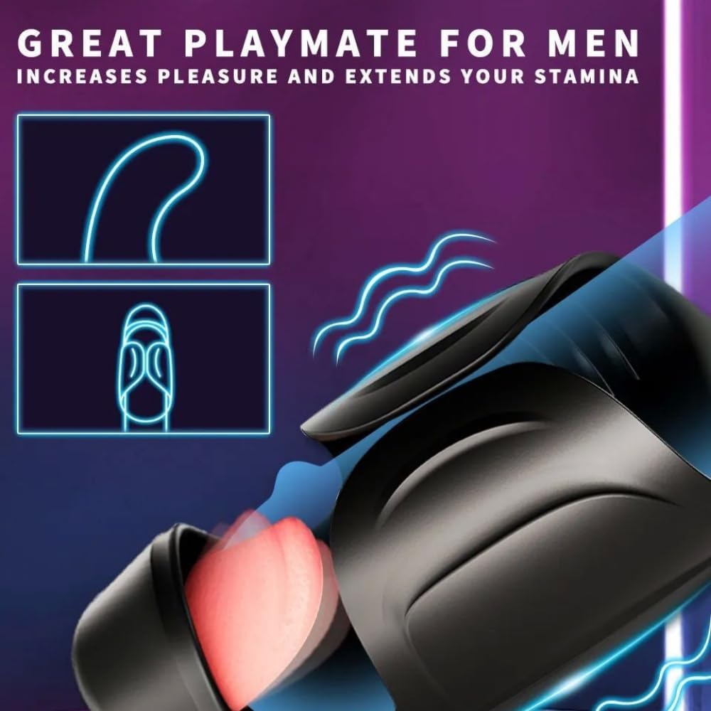10 Vibrating Tongue Patterns Dual Action Penis Training Vibrator