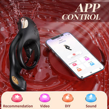 Load image into Gallery viewer, 4 in 1 Vibrating Double  Cock Ring with 10 Vibrating Modes