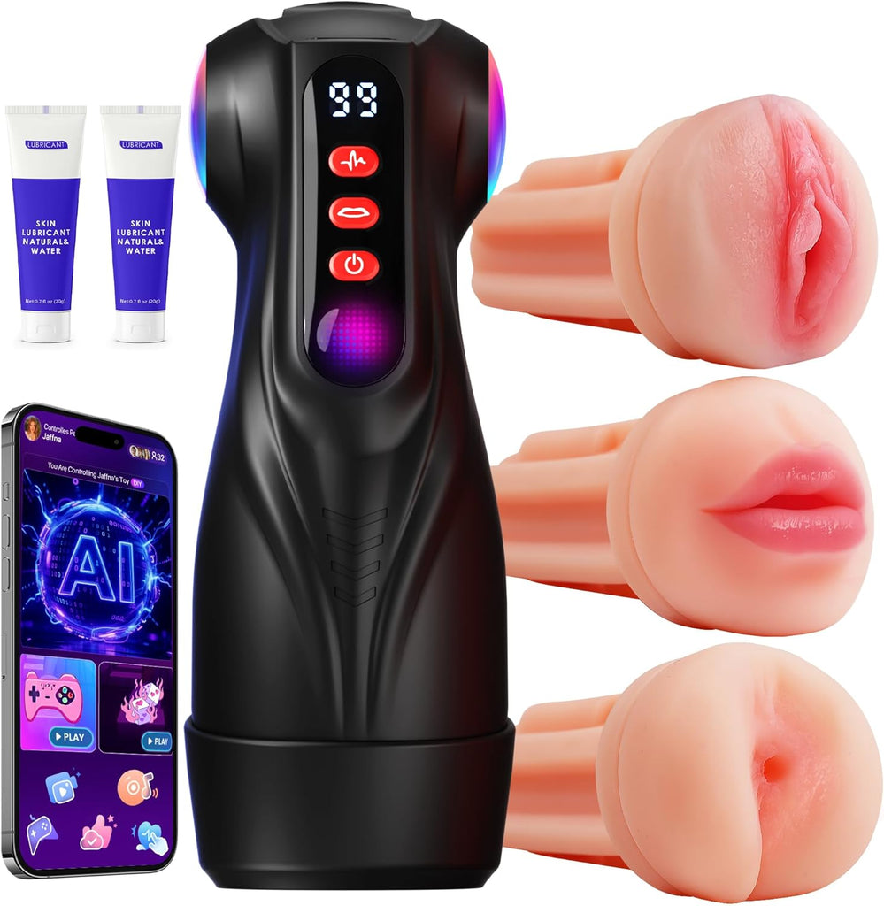 Daphne - 3 Sleeves Pocket Pussy Penis Pump with 9 Sucking & 9 Vibrating Male Masturbator