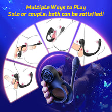 Load image into Gallery viewer, Double Penis Ring Stimulate Erection 10X Vibrating Cock Ring