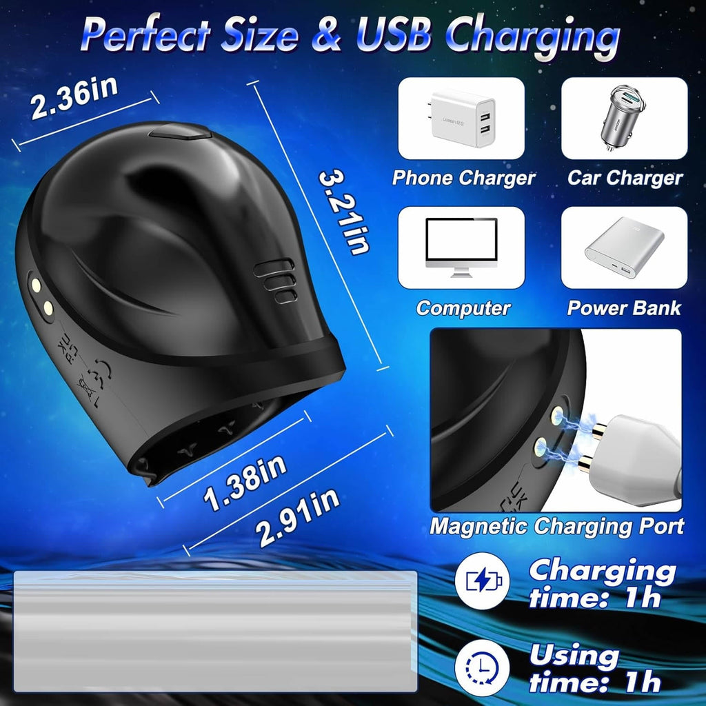 10X Vibrating 360° Wrapping Glans Blowjob Trainer with LCD APP Control