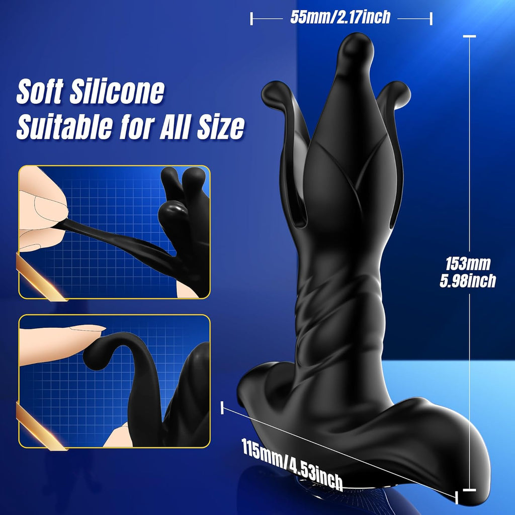 Prostate Massager Anal Plug Vibrator with 9 Expansion 9 Thrust & 9 Vibration Modes, Prostate Vibratar Remote Control Vibrating Butt Plug, Adult Mens Sex Toy