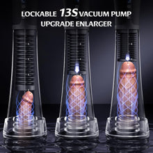 Load image into Gallery viewer, 9 Vibrating Spring &amp; 5 Vacuum Suction Penis Pump with 2 Switchable Sleeves