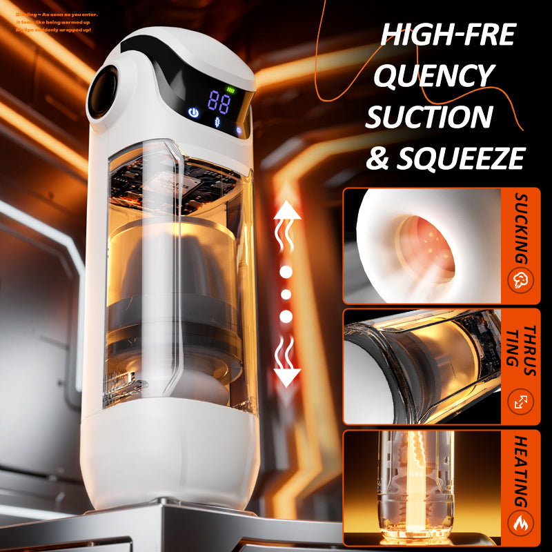 Manmiao Touch Control Digital Display & Telescopic Sucking Masturbator