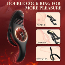 Load image into Gallery viewer, 4 in 1 Vibrating Double  Cock Ring with 10 Vibrating Modes