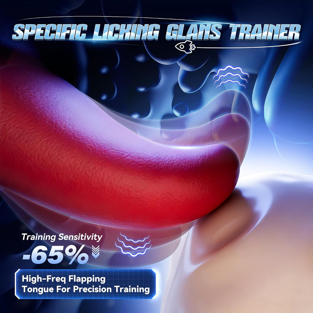 3 Motors Vibrating Male Stroker 10X Licking For Glan Training