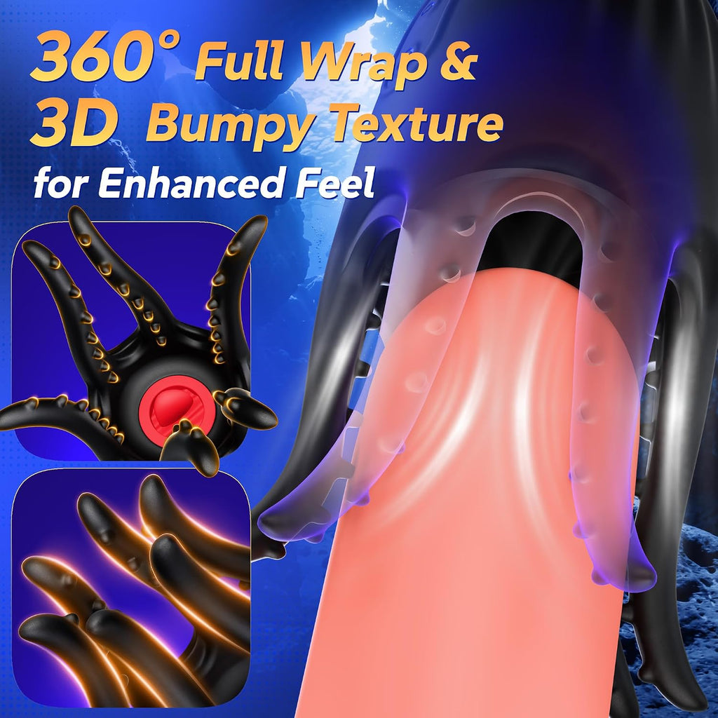 9X Licking Vibrating Double-Ended Penis Trainer 360° Wrapped Stimulation Male Masturbator