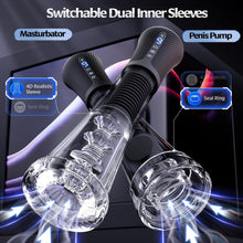 Load image into Gallery viewer, 9 Vibrating Spring &amp; 5 Vacuum Suction Penis Pump with 2 Switchable Sleeves