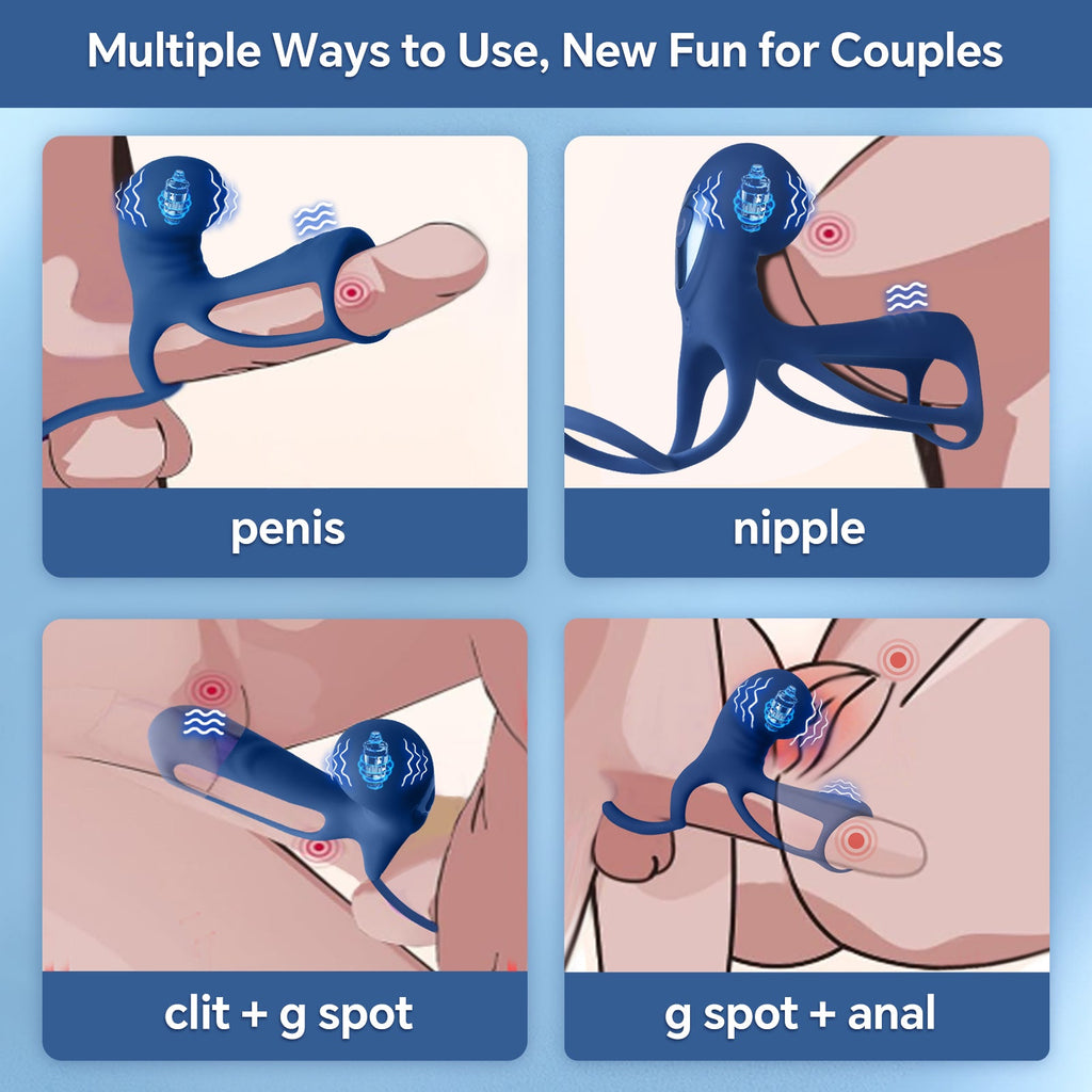 Powerful Multi-speed Rechargeable Vibrating Cock Ring – Stretchy Design For Delayed Ejaculation