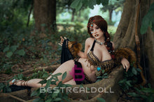 Load image into Gallery viewer, US Stock - Sabine 164cm S33 Natural Skin Full Silicone Sex Doll Realistic Sexy Forest Girl Adult Love Doll (Free 2ND Head)