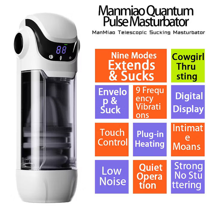 Manmiao Touch Control Digital Display & Telescopic Sucking Masturbator