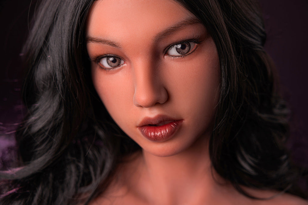 US Stock - Collins 163cm #624 Soft Silicone ROS Head Sex Doll TPE Body Tanned Skin Movable Jaw Oral Sex Love Doll (Free 2ND Head)