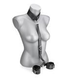 Adjustable faux leather neck and wrist restraint