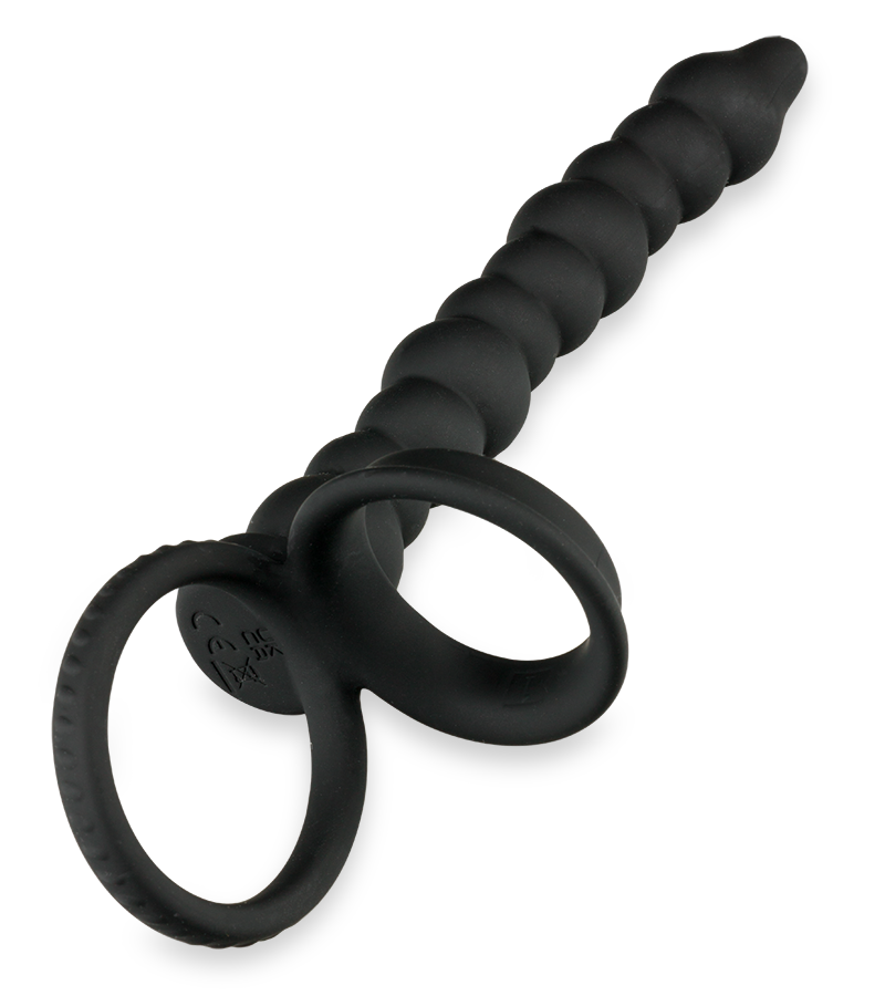 Afternoon double cock ring with butt plug