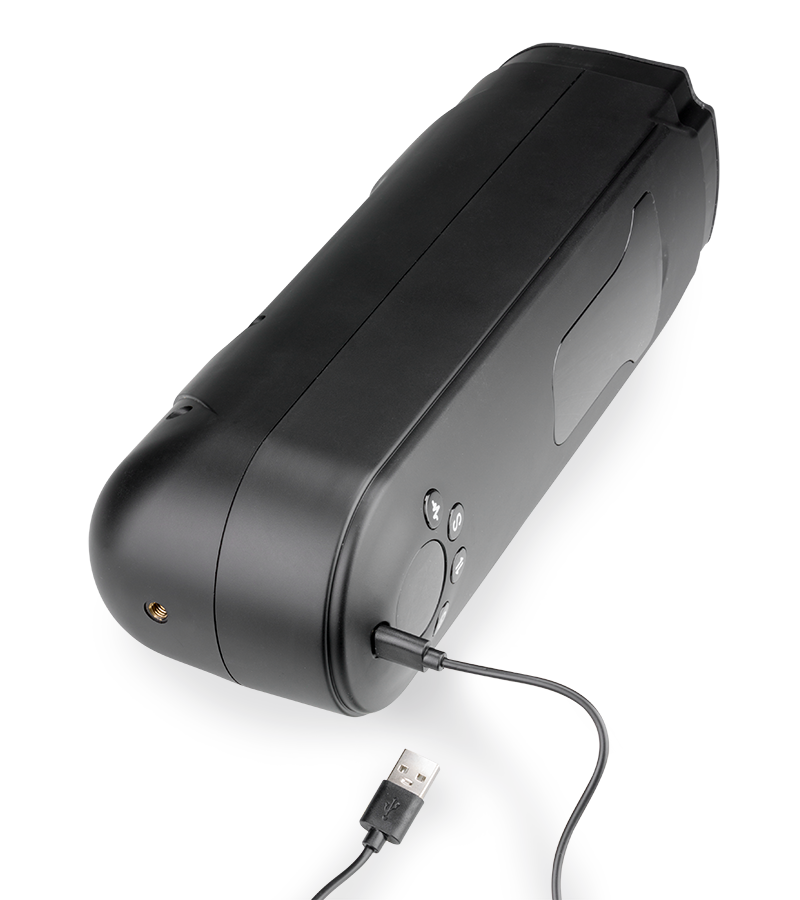 Alderico thrusting and vibrating masturbator with table clamp