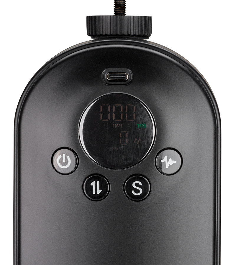 Alderico thrusting and vibrating masturbator with table clamp