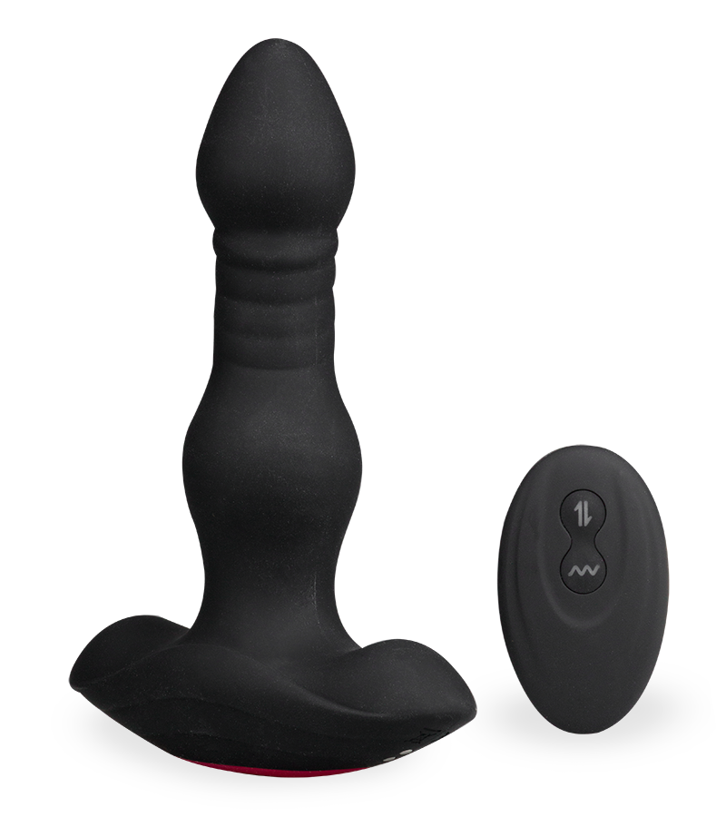 Alto remote-controlled vibrating and thrusting butt plug