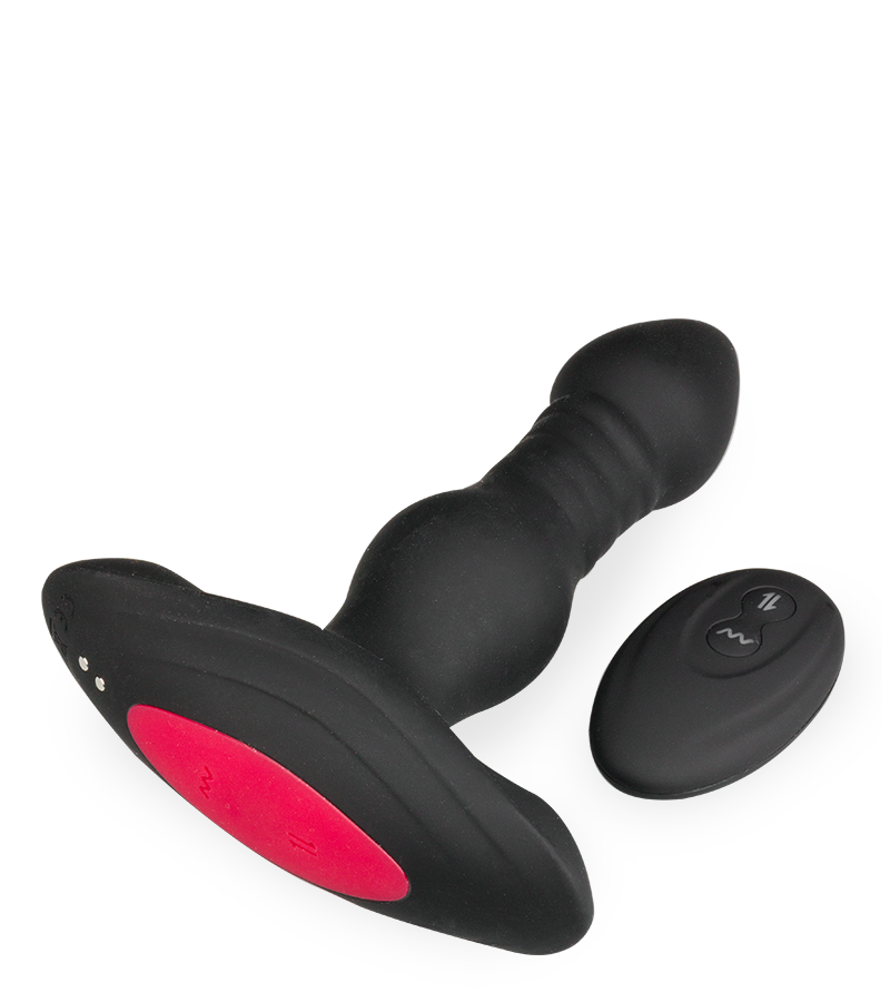 Alto remote-controlled vibrating and thrusting butt plug