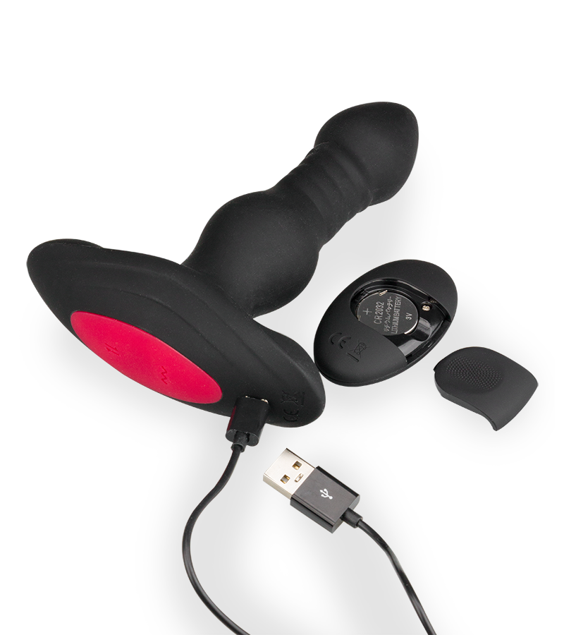 Alto remote-controlled vibrating and thrusting butt plug