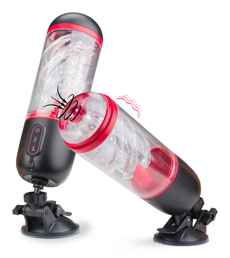 Audacious sucking and vibrating masturbator