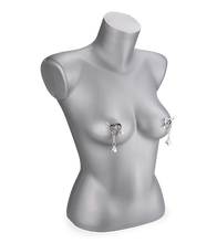 Load image into Gallery viewer, BDSM hearts and bells nipple clamps
