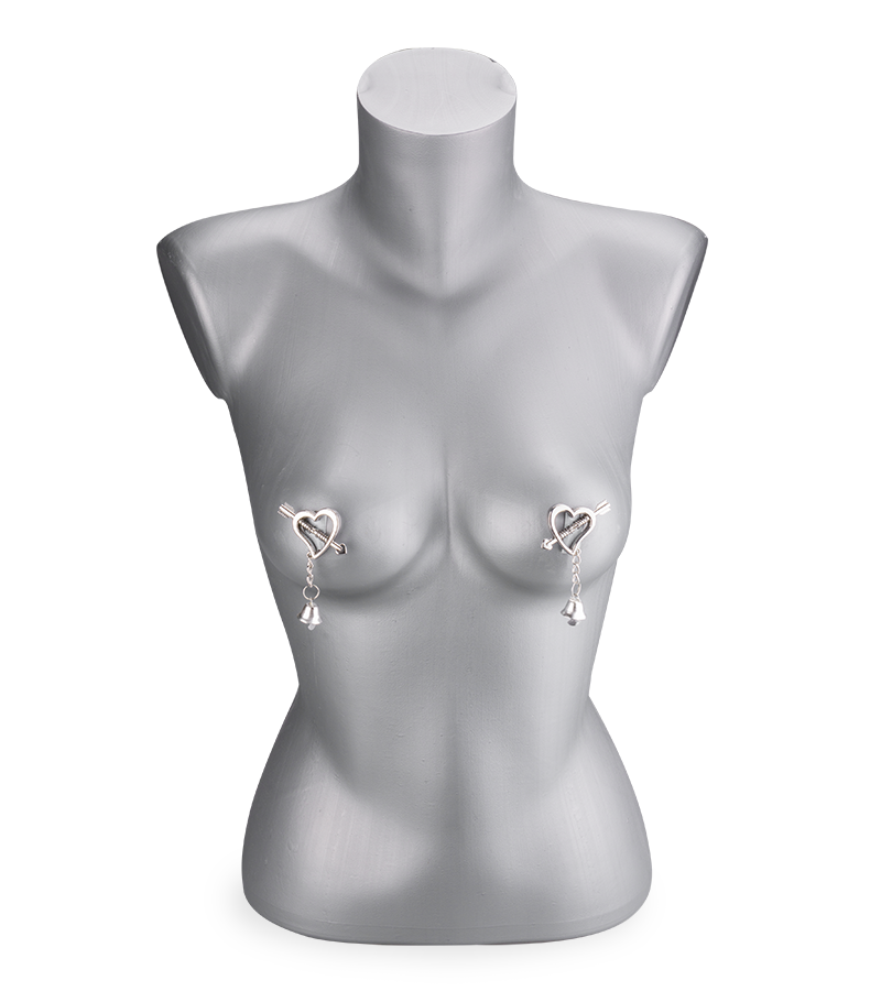 BDSM hearts and bells nipple clamps