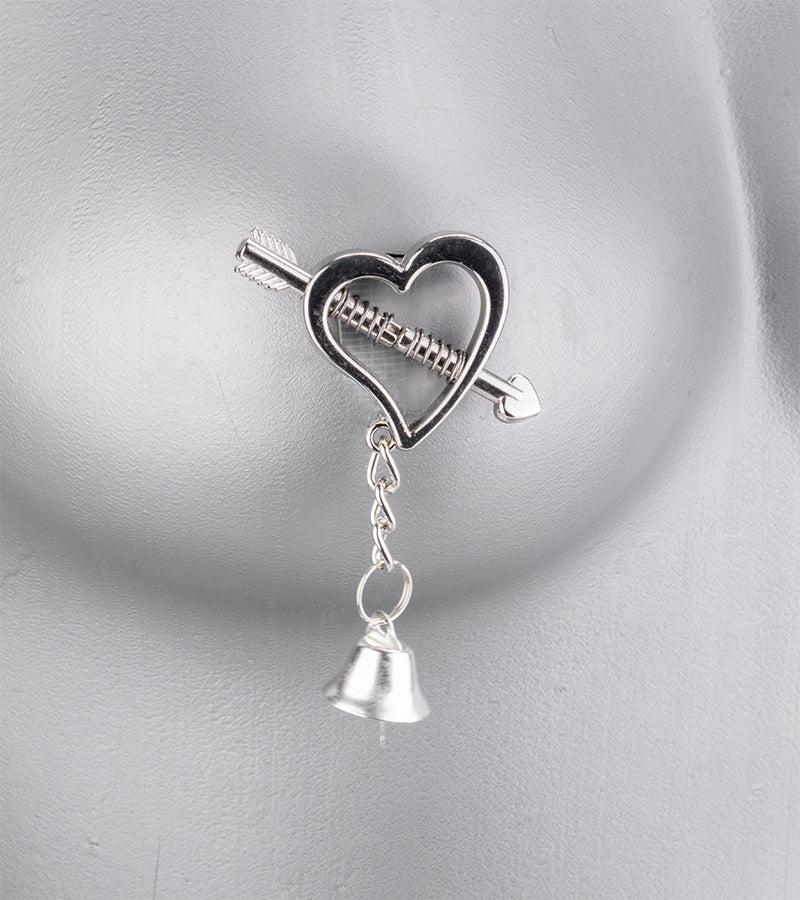 BDSM hearts and bells nipple clamps