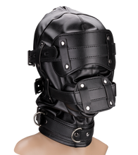 Load image into Gallery viewer, BDSM hood with mask and 2.25-inch ball gag