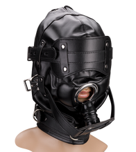 Load image into Gallery viewer, BDSM hood with mask and 2.25-inch ball gag