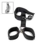 BDSM kit with ball gag and handcuffs