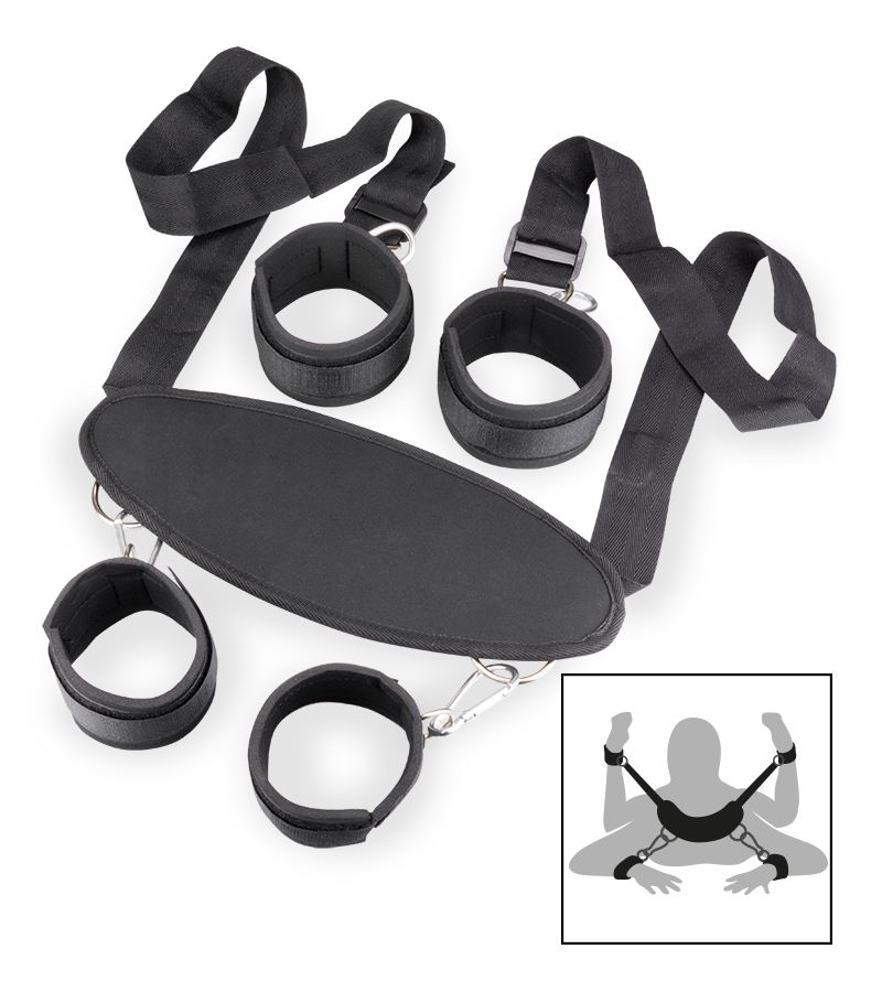 BDSM restraints with wrist and ankle ties