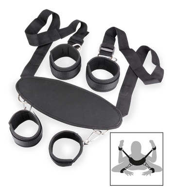 BDSM restraints with wrist and ankle ties