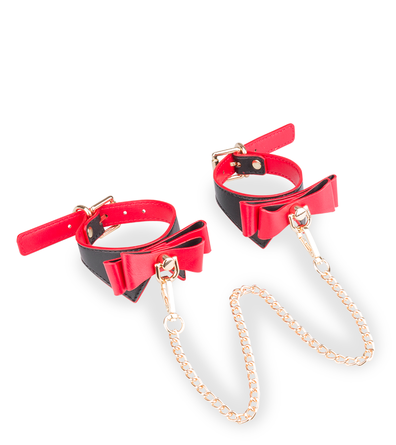 Be Mine bow tie ankle cuffs